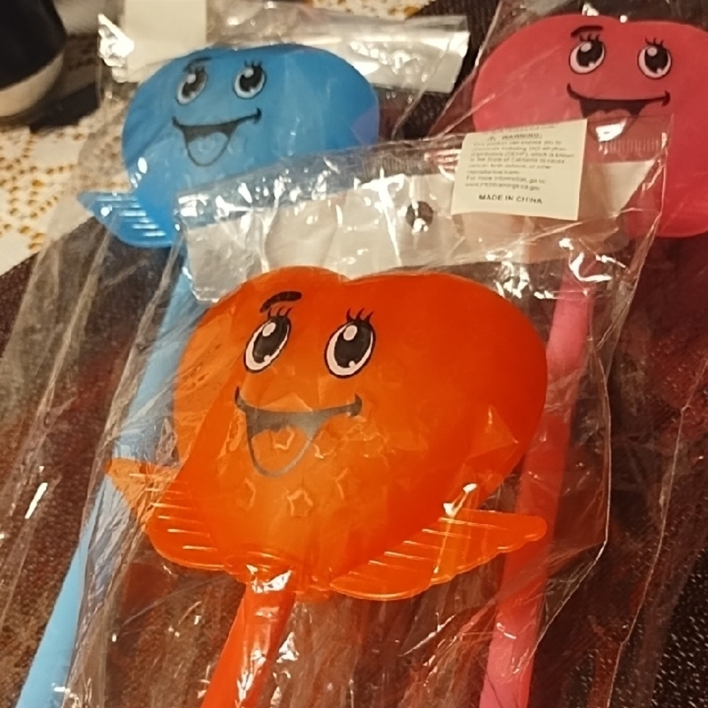 Fun Smiley Face Paddle Set - Blue, Orange, Pink